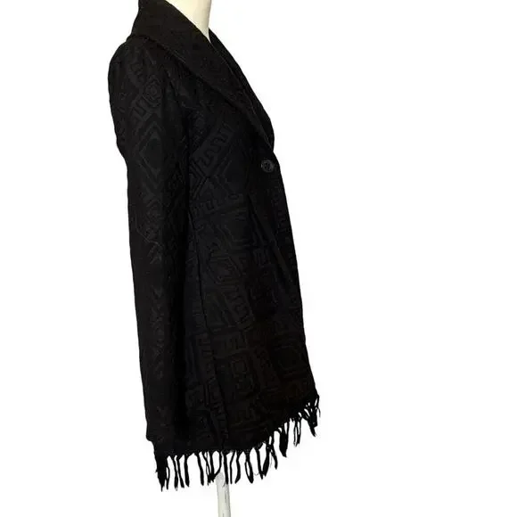 Billabong Black Coat with Fringe Womens Size S - Picture 3 of 12